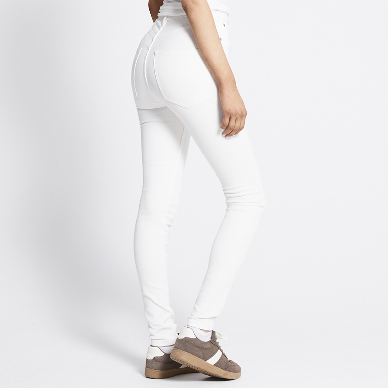 High waist skinny jeans "Snake" White
